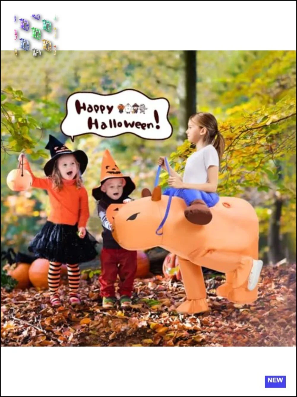 Inflatable Capybara Costume for Kids, Funny Blow Up Ride-On Halloween Party